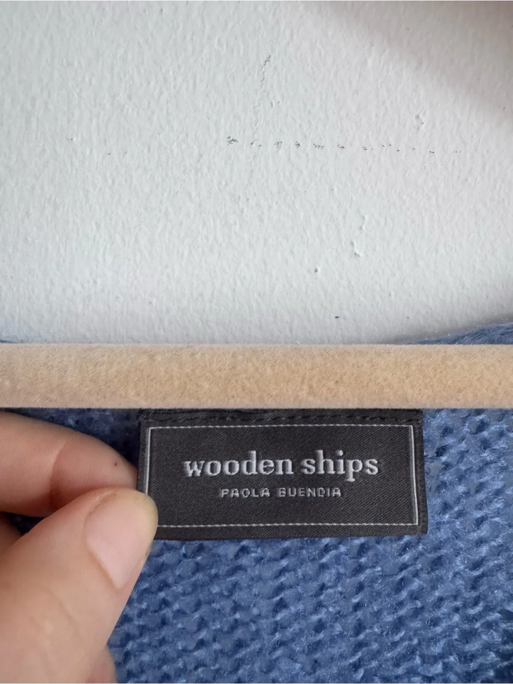 Wooden Ships Denim Stars Mohair Blend Sweater Blue S/M